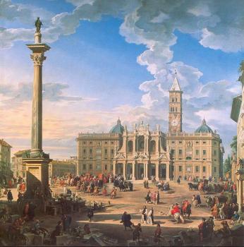 Giovanni Paolo Panini : The Plaza and Church of St. Maria Maggiore